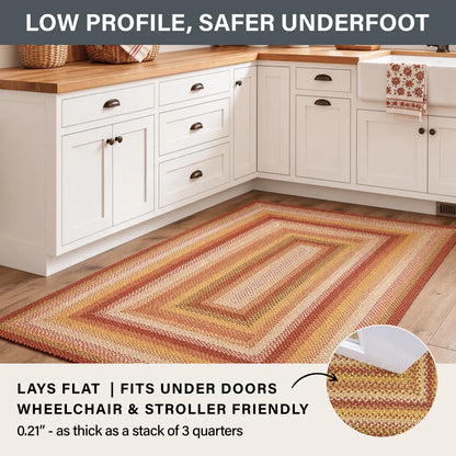 Amber Leaf Brick Red Jute Braided Round Rugs