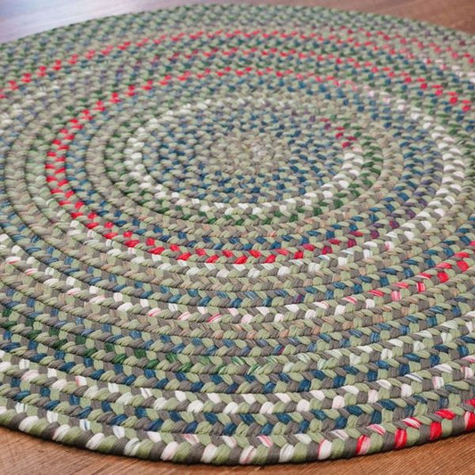 Heartsfield Braid Ash Moss Multi Indoor Round Modern Farmhouse Rug