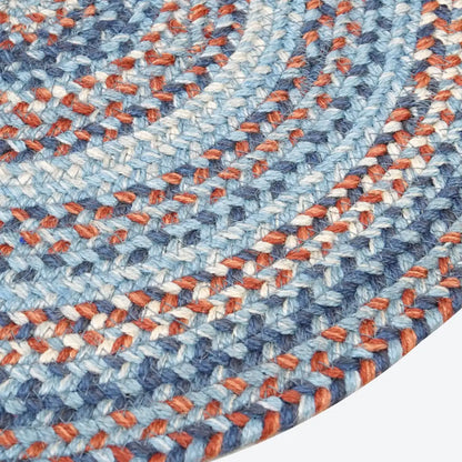 Cape Cod Blue Jute Braided Oval Rugs