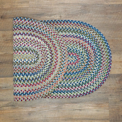 Cloverdale Wool Braided Grey Multi Oval Indoor Rustic Farmhouse Rug