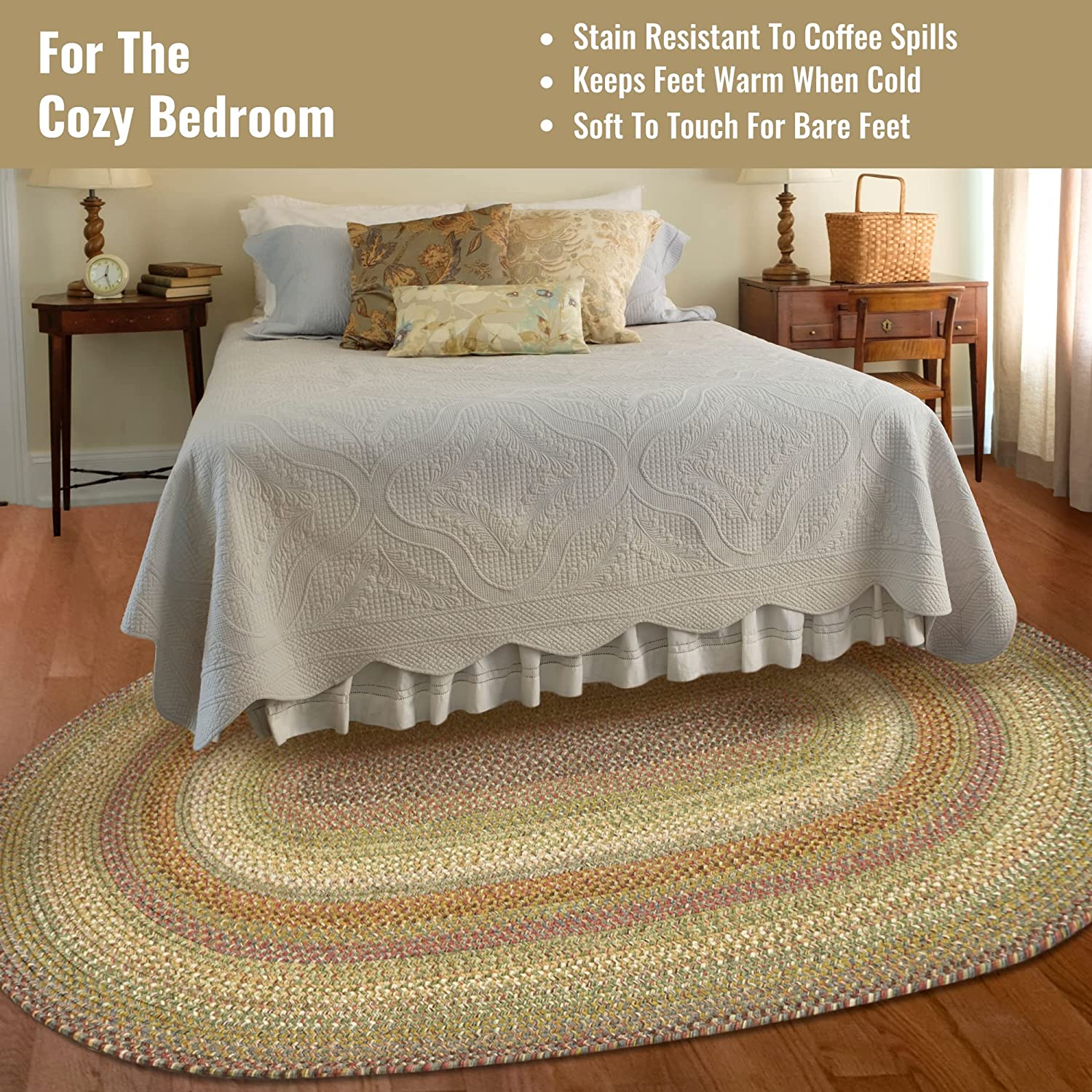 Rainforest Multi Color Ultra Durable Braided Oval Rugs - Braided-Rugs.com