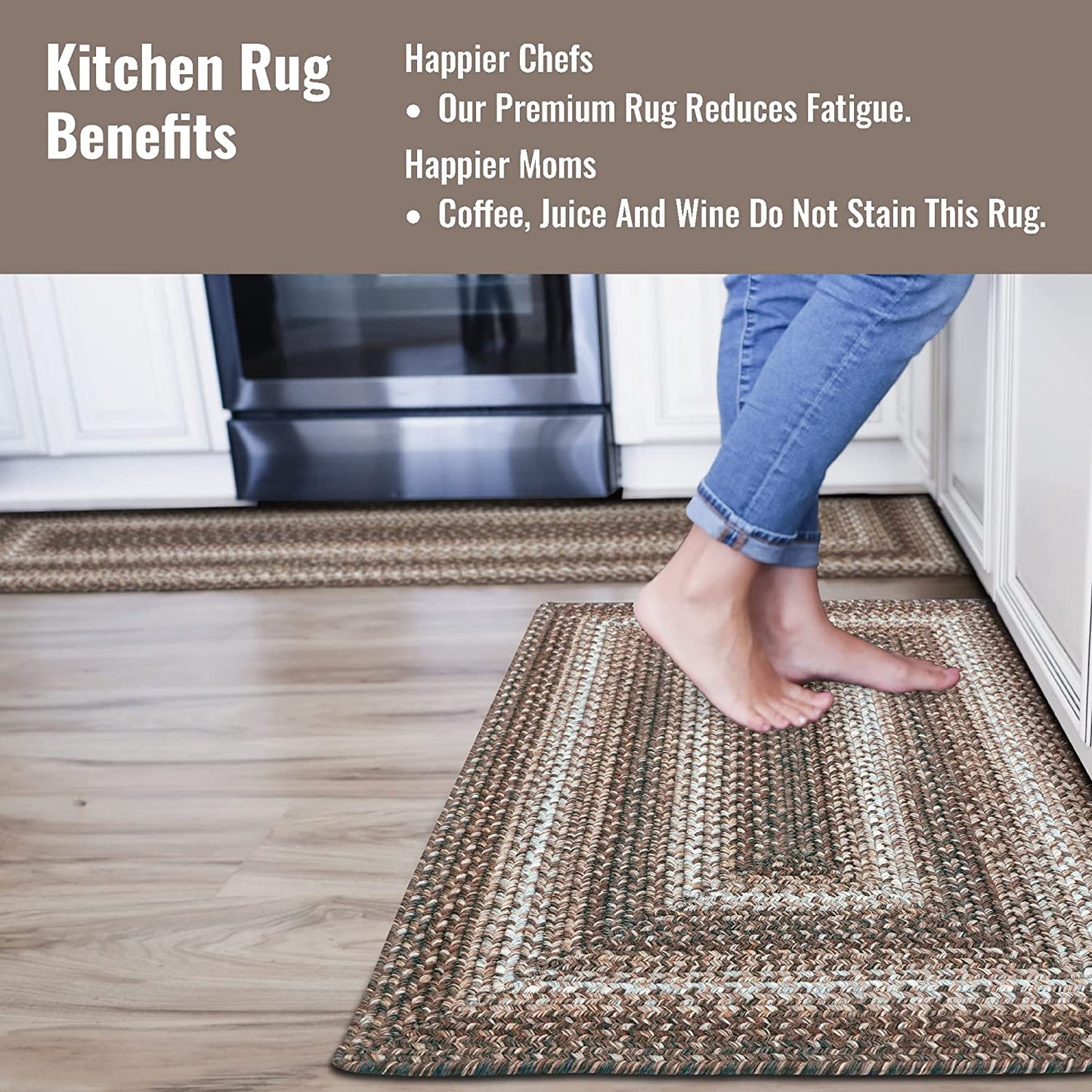 Wildwood Brown Ultra Durable Braided Rectangular Rugs - Braided-Rugs.com