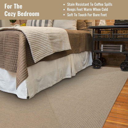 Biscuit Brown Ultra Durable Braided Rectangular Rugs - Braided-Rugs.com