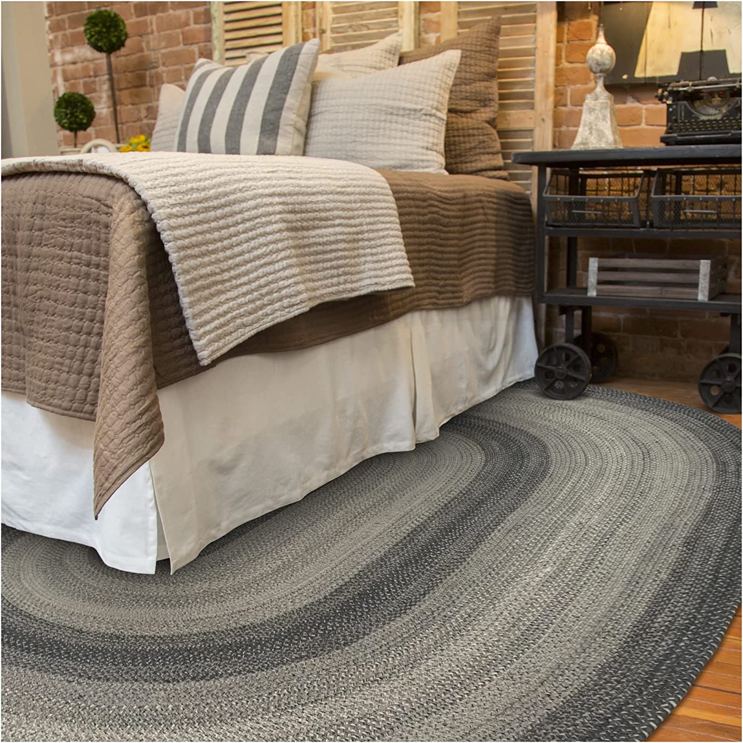 Flint Hill Grey Jute Braided Oval Rugs – Braided-Rugs.com
