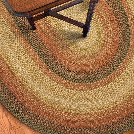 836 Burgundy Basket Weave Braided Rugs Oval/Round  Braided rugs, Round braided  rug, Oval braided rugs