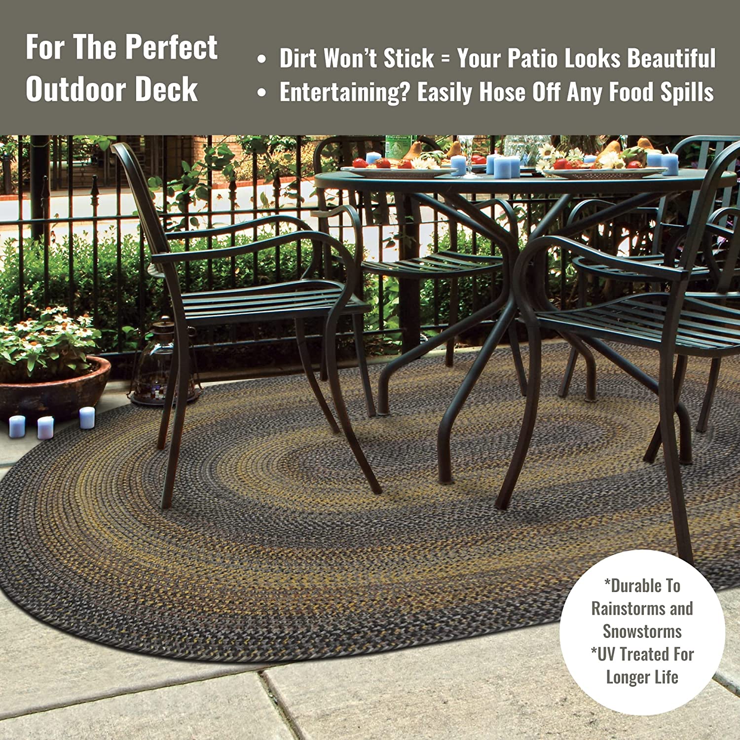 Black Forest Outdoor Braided Oval Rugs - Braided-Rugs.com