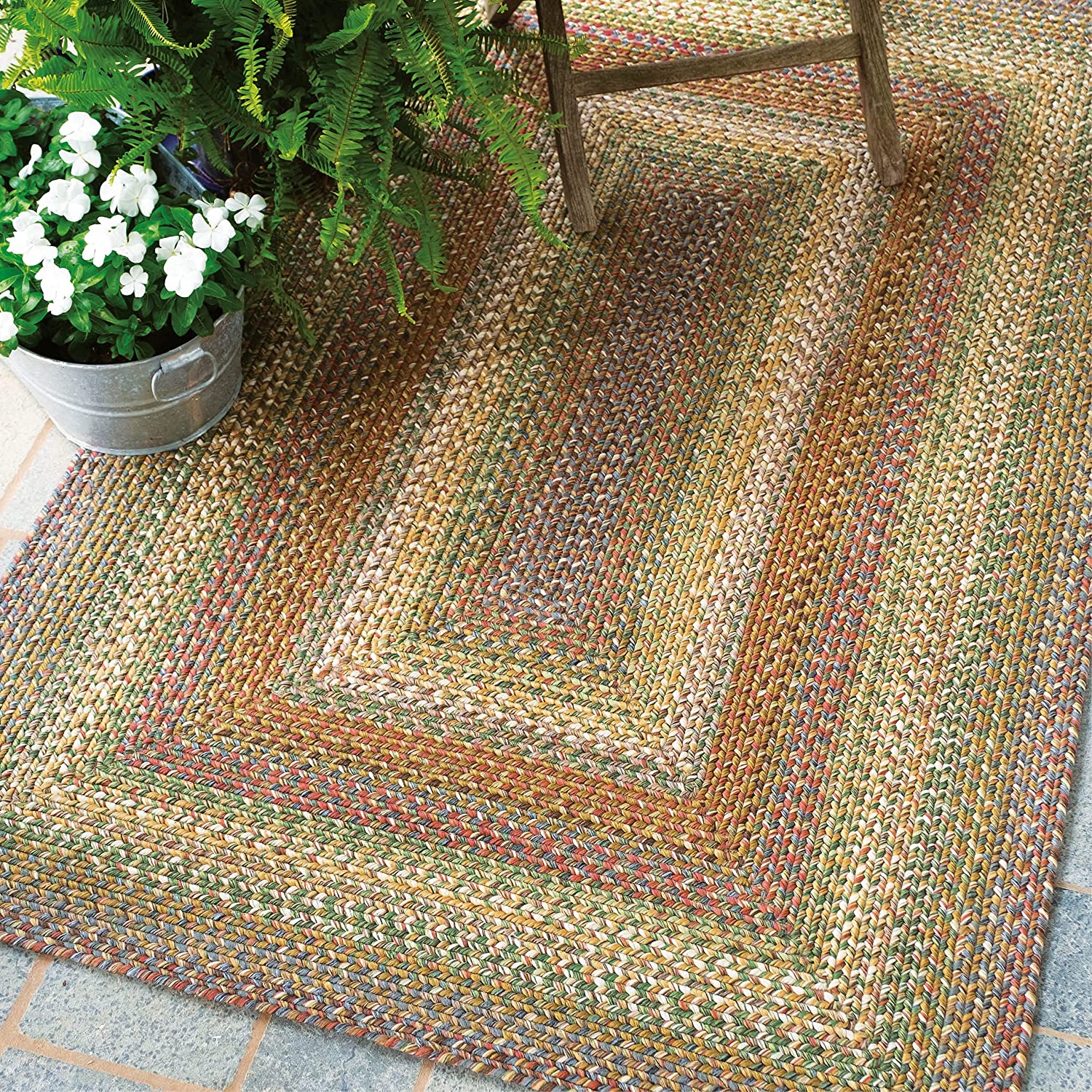 Rainforest Multi Color Ultra Durable Braided Rectangular Rugs – Braided ...