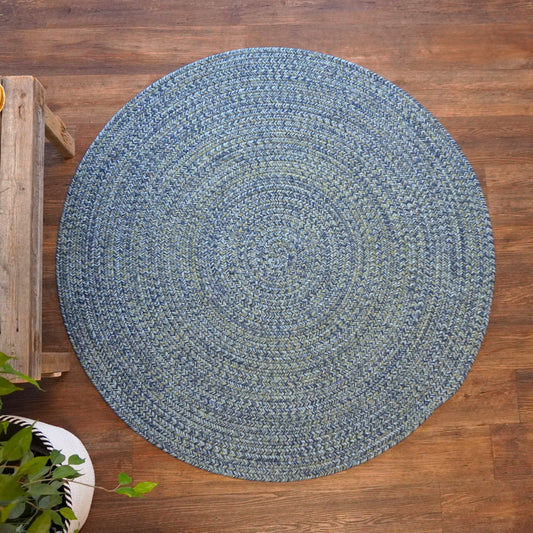 Coastal Home Circle Braid Seaside Blue Modern Farmhouse Rug