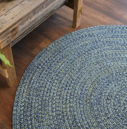 Coastal Home Circle Braid Seaside Blue Modern Farmhouse Rug