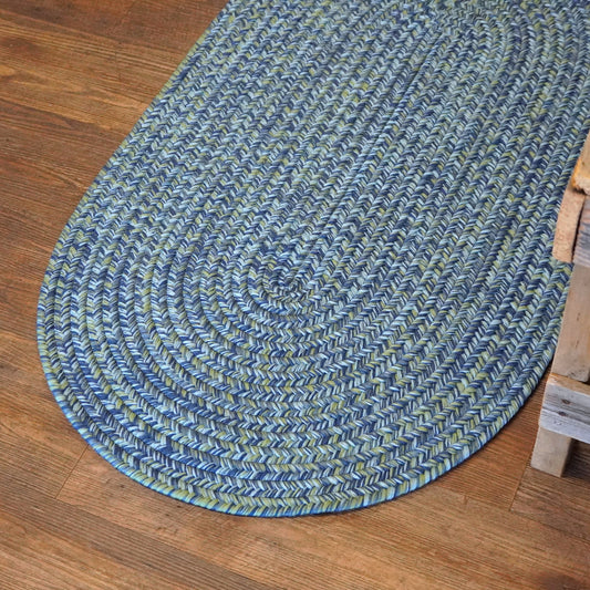 Coastal Home Braid Seaside Blue Oval Braided Modern Farmhouse Rug