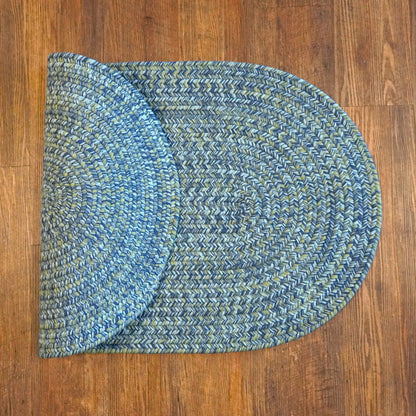 Coastal Home Braid Seaside Blue Oval Braided Modern Farmhouse Rug