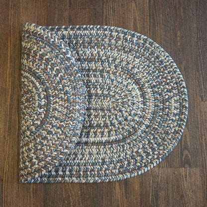 Craftsman Braided Tweed Earth Blue Oval Modern Farmhouse Rug