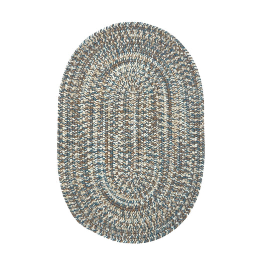 Craftsman Braided Tweed Earth Blue Oval Modern Farmhouse Rug