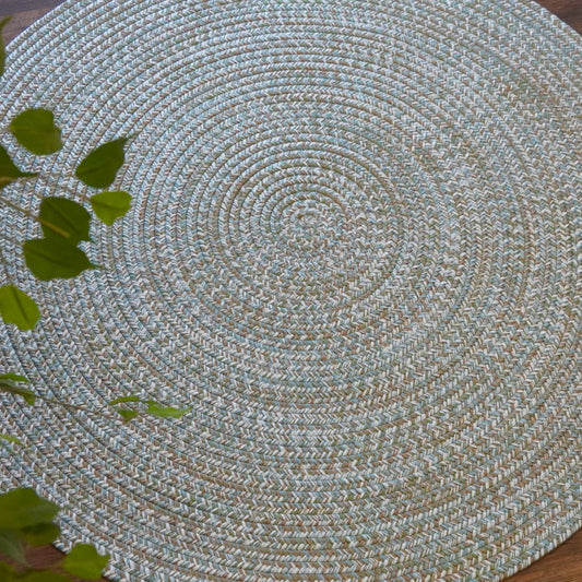 Harbor Lite Circle Braid Green Shore Modern Farmhouse Rug