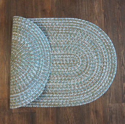 Harbor Lite Braid Green Shore Oval Modern Farmhouse Rug