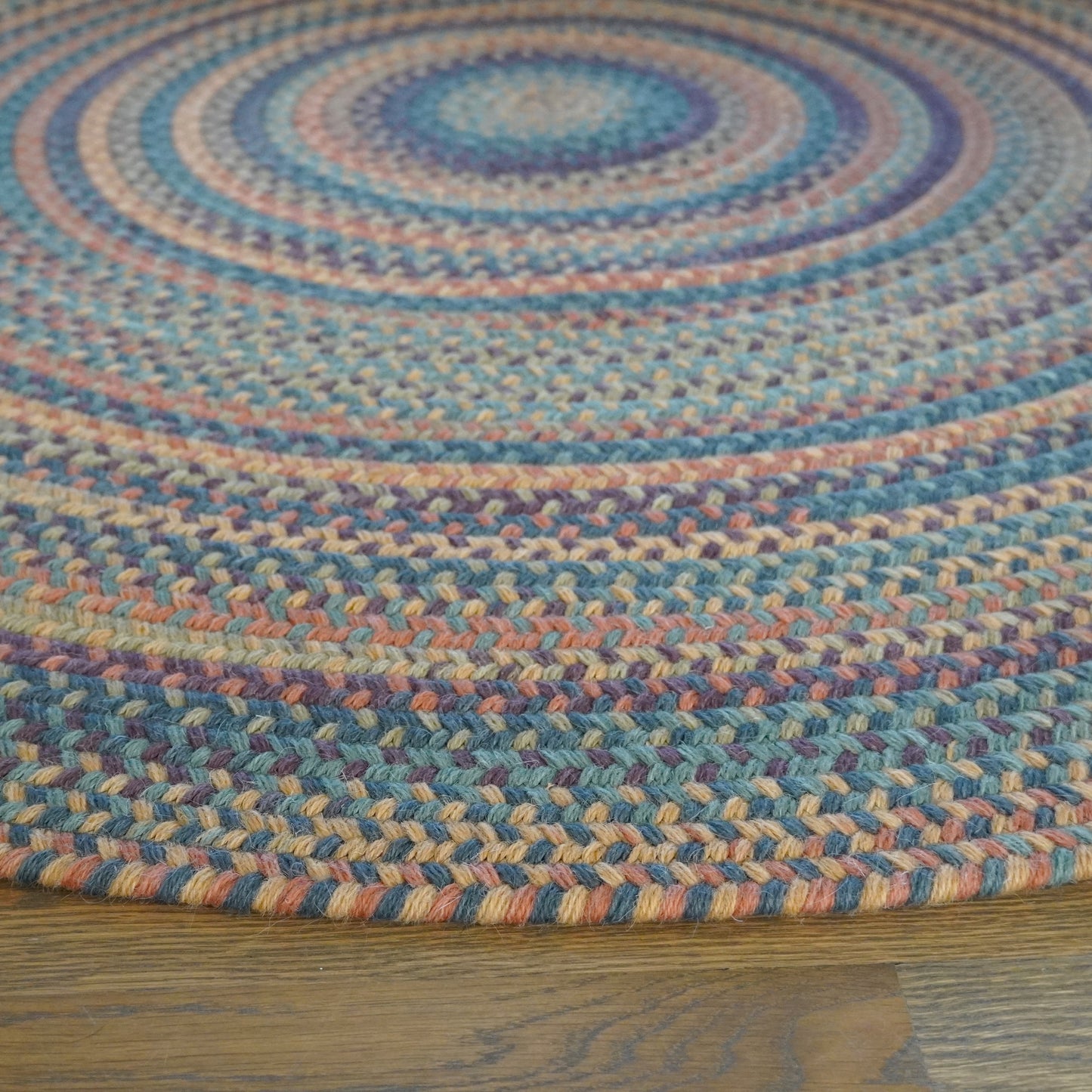 Timeless Wool Circle Braid Catalina Multi Round Braided Rug