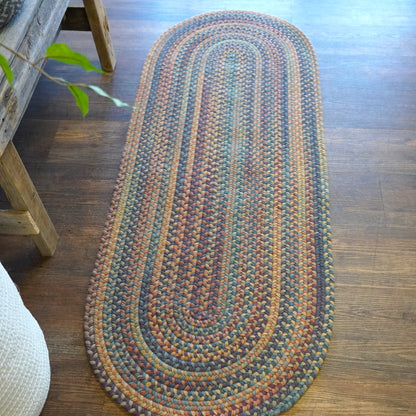 Timeless Wool Braid Catalina Multi Oval Runner