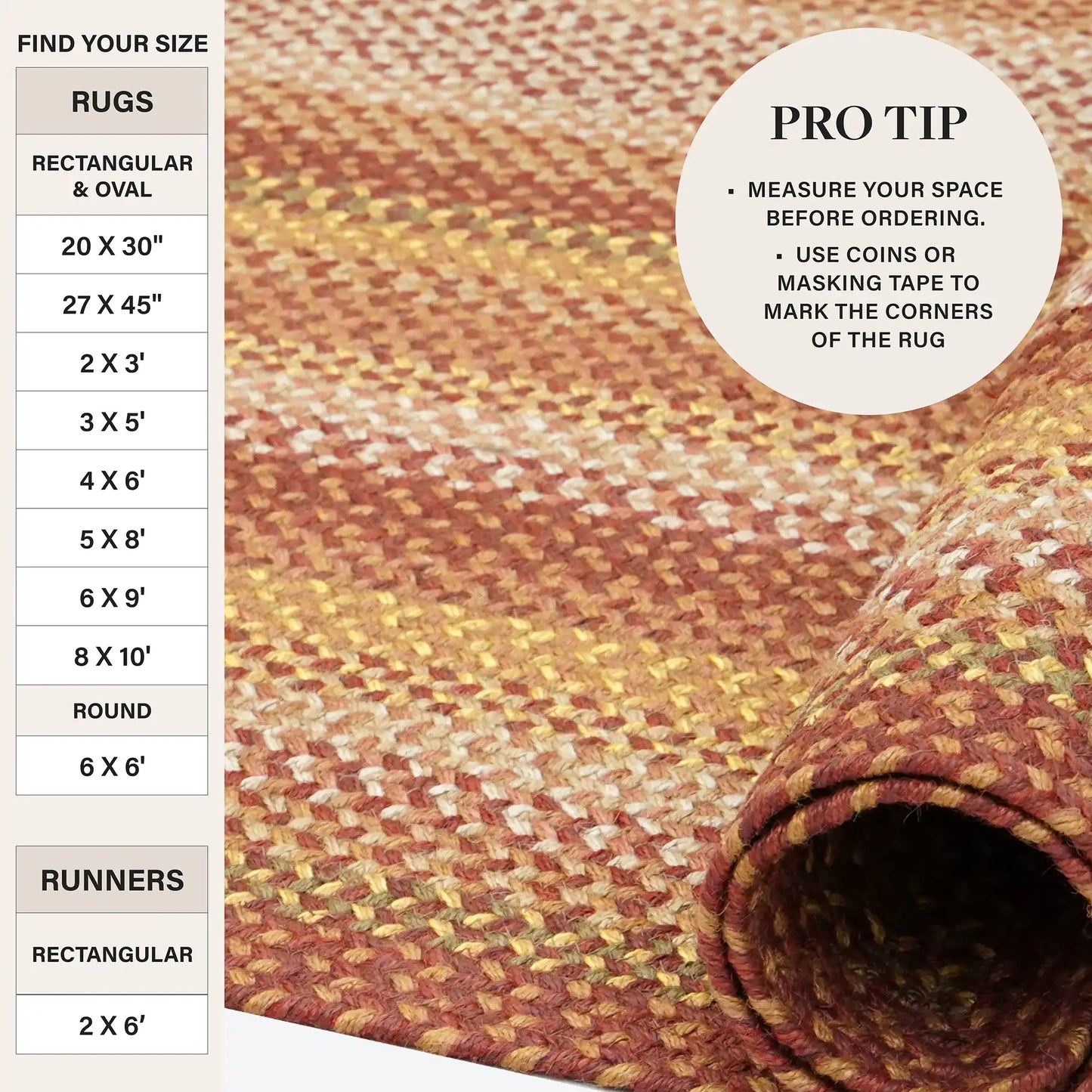 Amber Leaf Brick Red Jute Braided Round Rugs