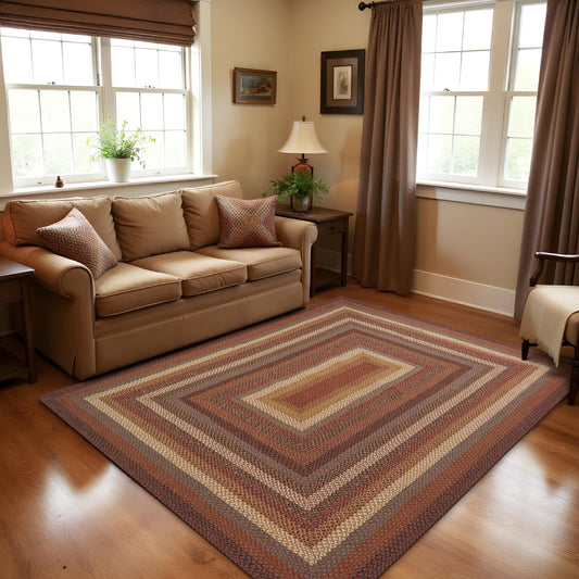 Biscotti Brown Cotton Braided Rectangular Rugs