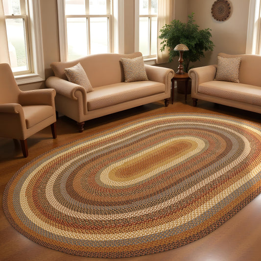 Biscotti Brown Cotton Oval Braided Rugs