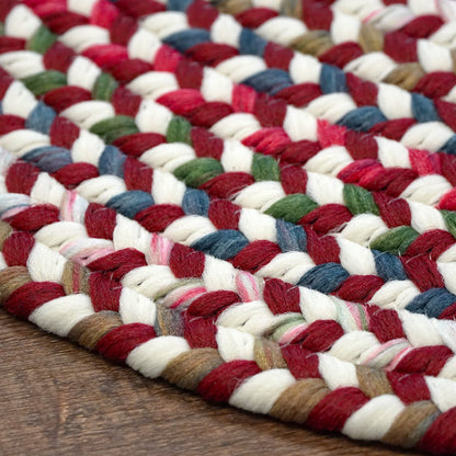 Ashland Braid Round Red Lite Multi Modern Farmhouse Rug