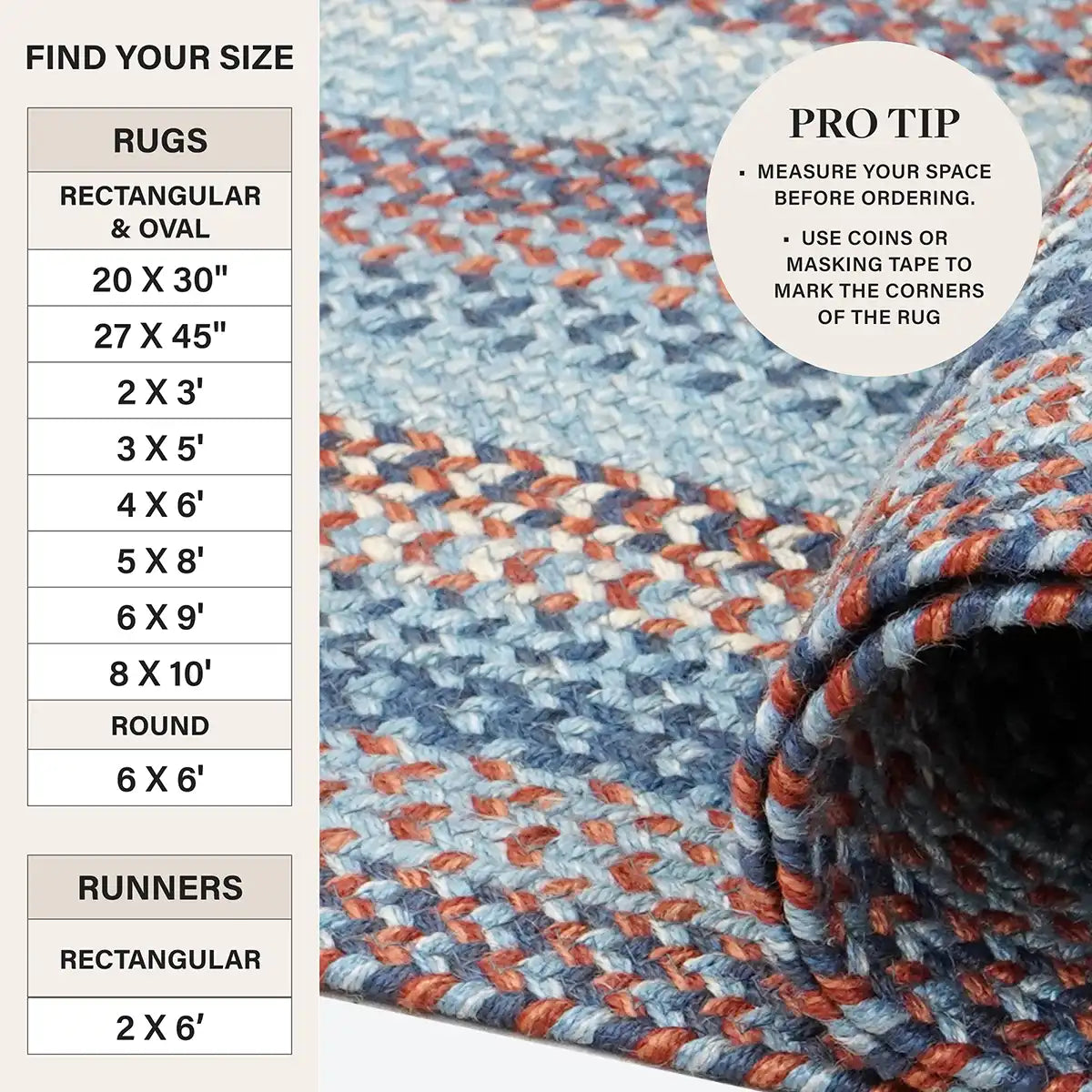 Cape Cod Blue Jute Braided Oval Rugs