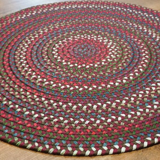 Heartsfield Braid Brickyard Multi Indoor Round Modern Farmhouse Rug