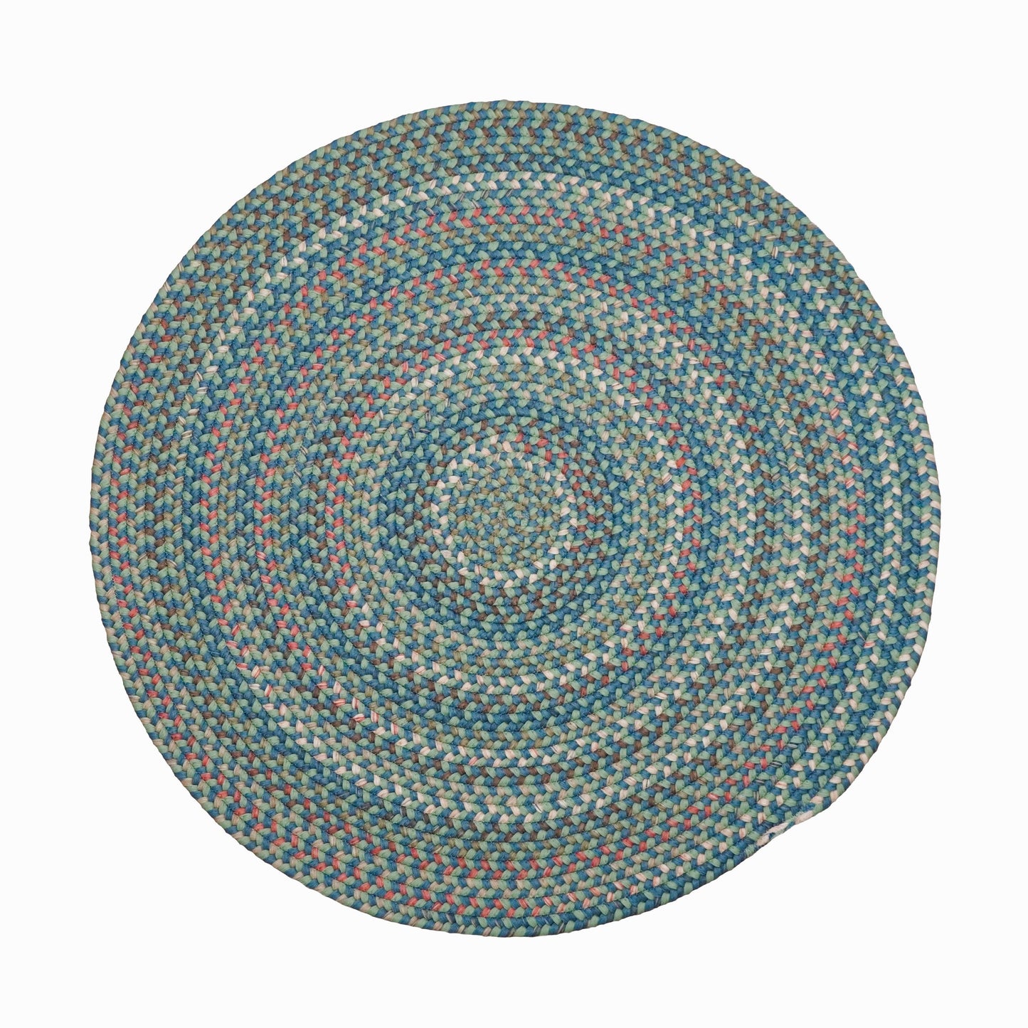 Colgate Braided Multi Bluegrass Indoor Round Modern Farmhouse Rug