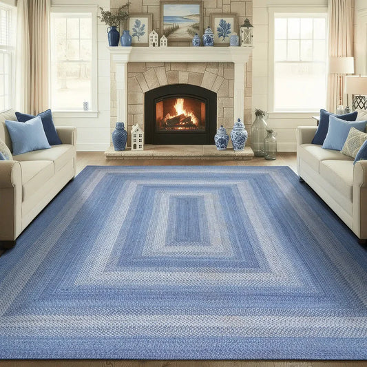Denim Blue Braided Rug