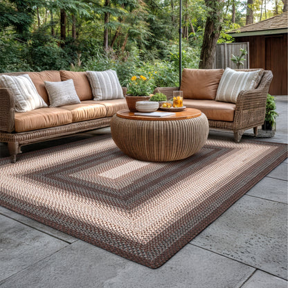 Driftwood Brown Ultra Durable Braided Rectangular Rugs