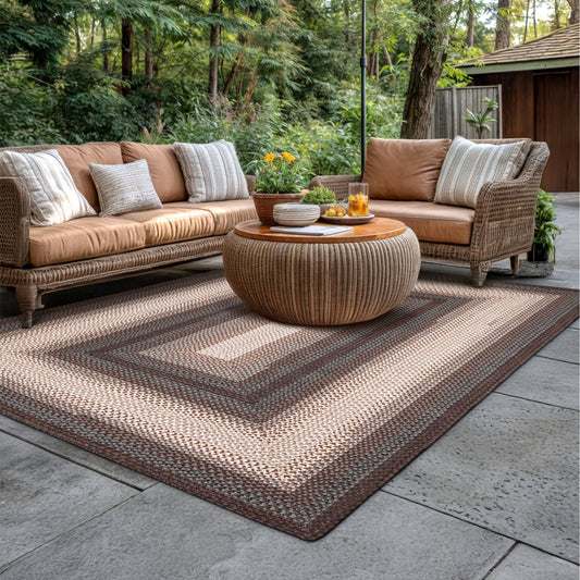 Driftwood Brown Ultra Durable Braided Rectangular Rugs