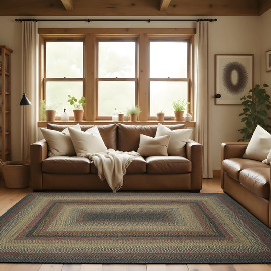 Enigma Black - Grey Cotton Braided Rectangular Rugs