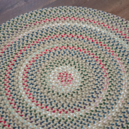 Ashland Braid Round Beige Natural Multi Modern Farmhouse Rug