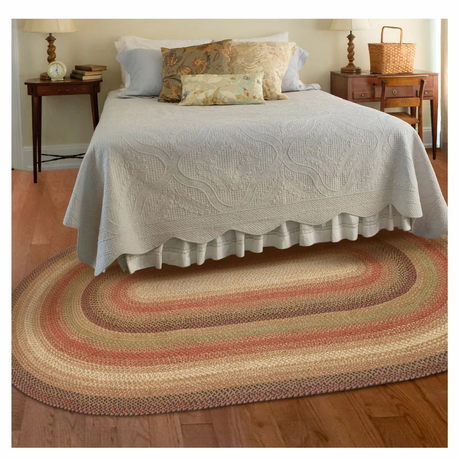 Gingerbread Brown - Deep Red Jute Oval Braided Rugs – Braided-Rugs.com