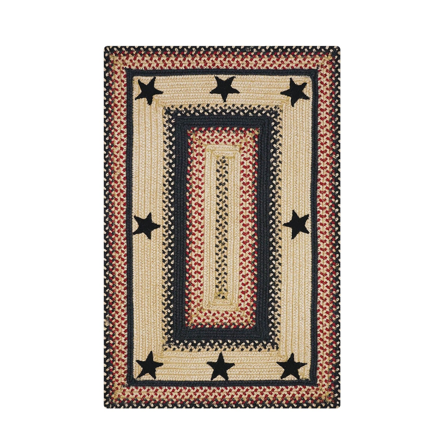 Primitive Star - Gloucester Black & Grey Rectangular Jute Braided Rugs - Braided-Rugs.com