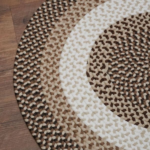 Benson Creek Braided Natural Sand Round Natural Rustic Farmhouse Rug