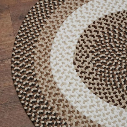 Benson Creek Braided Natural Sand Round Natural Rustic Farmhouse Rug