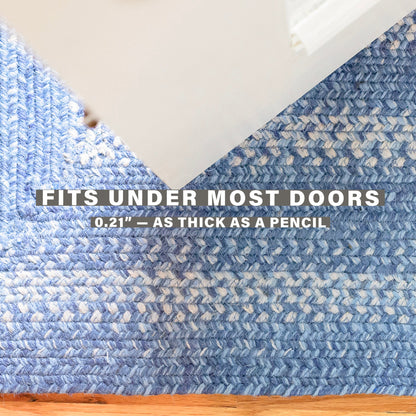 Denim Blue Jute Rectangular Braided Rugs