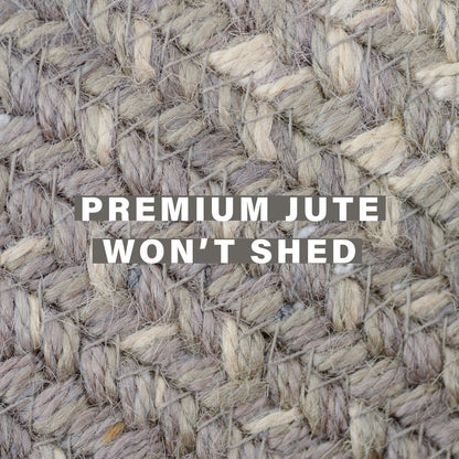 Grey Cloud Jute Oval Braided Rugs