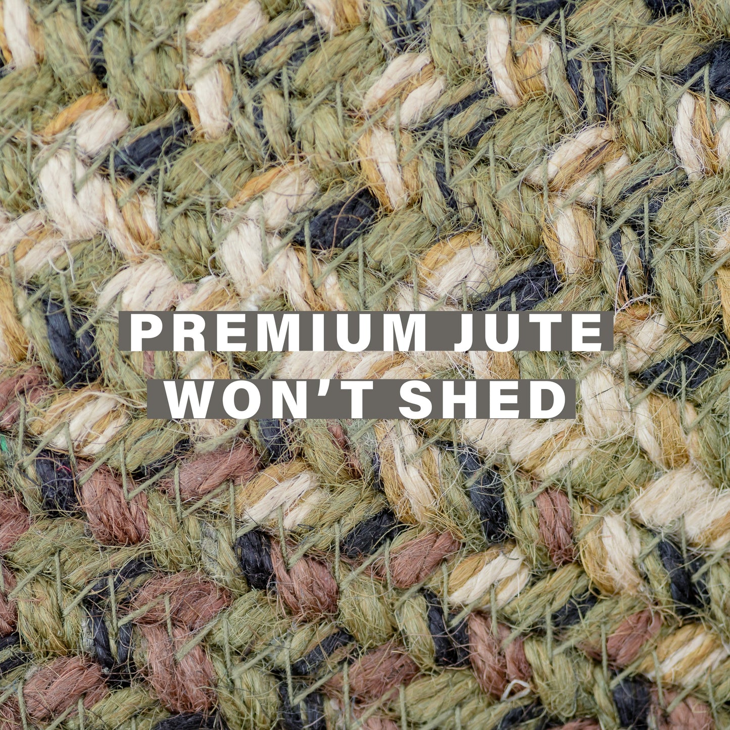 Pinecone Green Oval Jute Braided Rugs