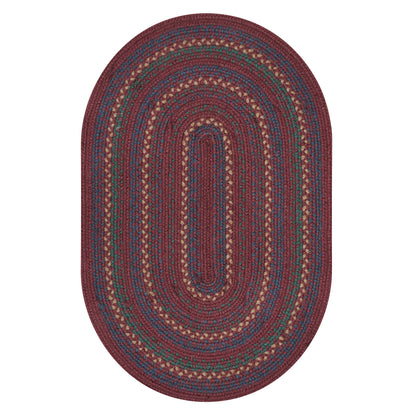 Jamestown Burgundy Jute Braided Oval Rug