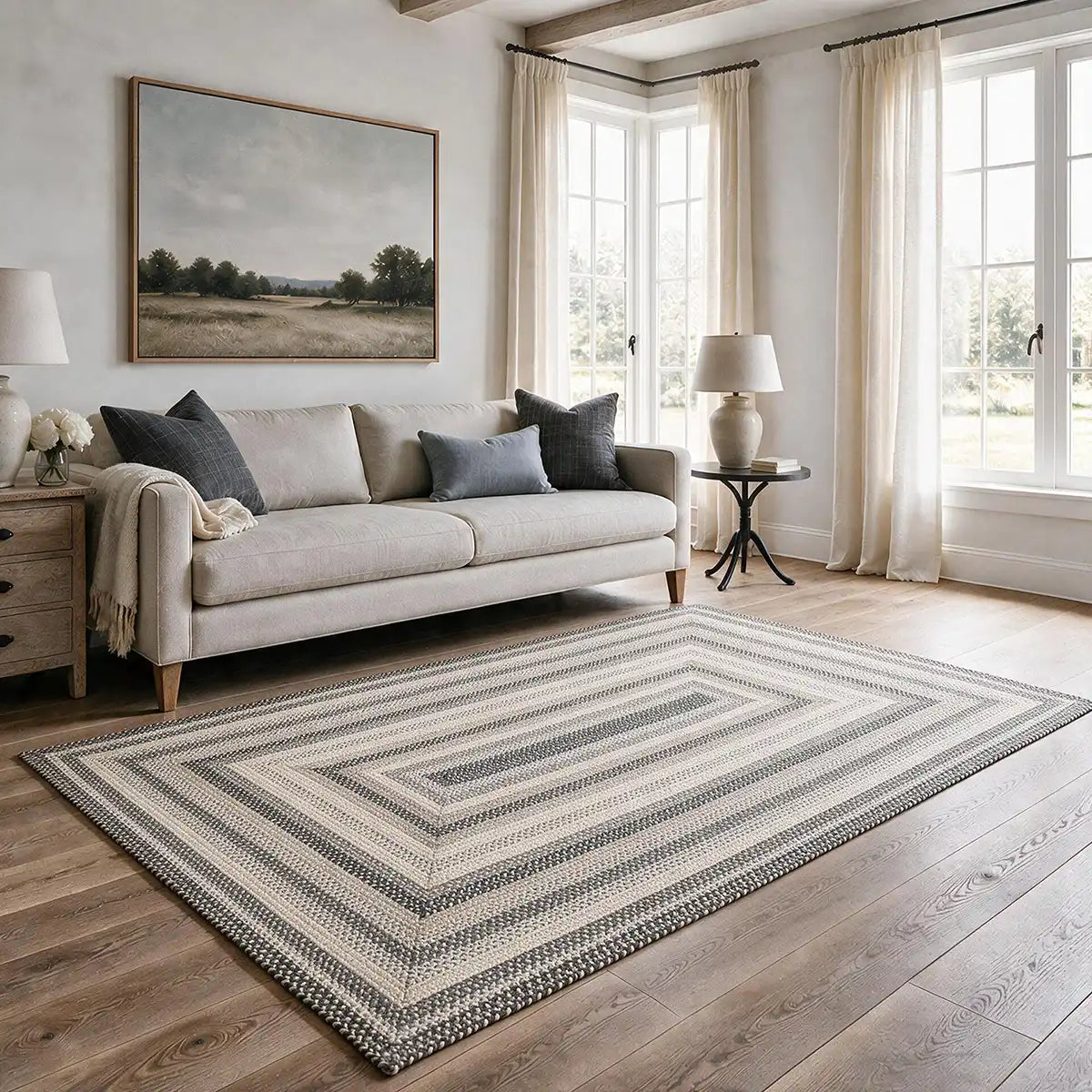 Birch Ivory Braided Jute Rugs for Country & Farmhouse Decor