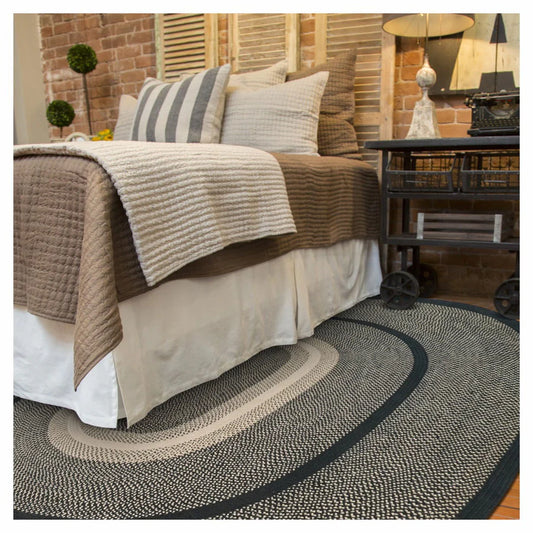  Manchester Black Jute Oval Braided Rug 