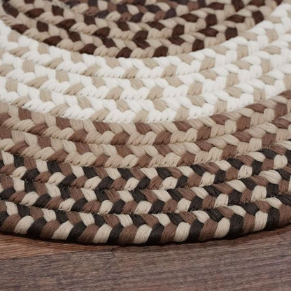 Benson Creek Braided Natural Sand Round Natural Rustic Farmhouse Rug