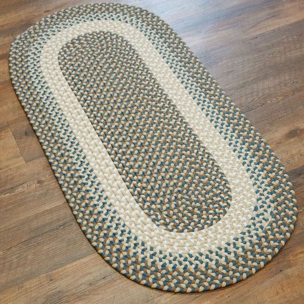 Benson Creek Braided Blue Harbor Runner Natural Rustic Farmhouse Rug