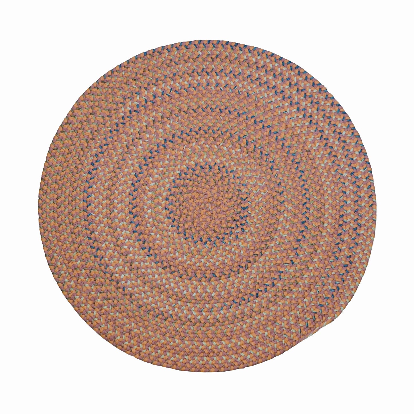 Colgate Braided Multi Rusted Red Indoor Round Modern Farmhouse Rug