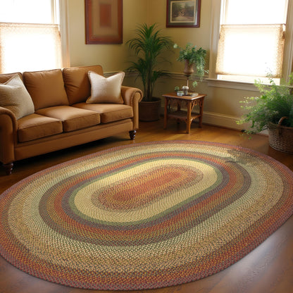 Neverland Multi Color Cotton Braided Oval Rugs