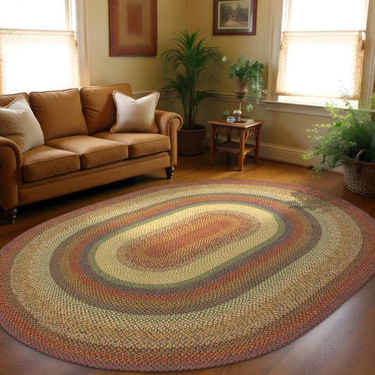 Neverland Multi Color Cotton Braided Oval Rugs