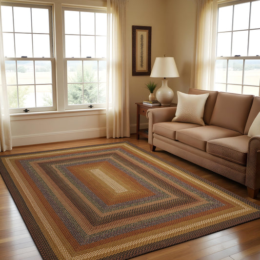 Peppercorn Multi Color Cotton Braided Rectangular Rugs