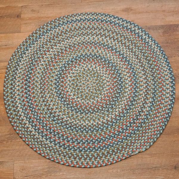 Colgate Braided Multi Stone Blue Indoor Round Modern Farmhouse Rug